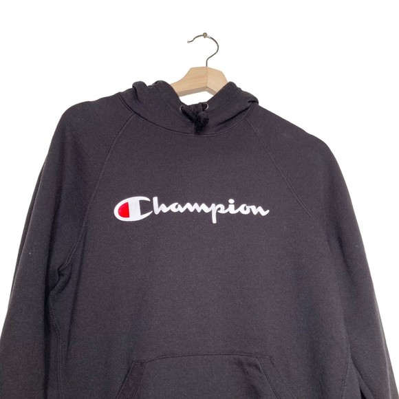 Champion Men's Hoodie Middleweight Script Logo Jersey Pullover Size Medium - Picture 3 of 9